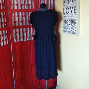 Vintage sheer navy blue dress